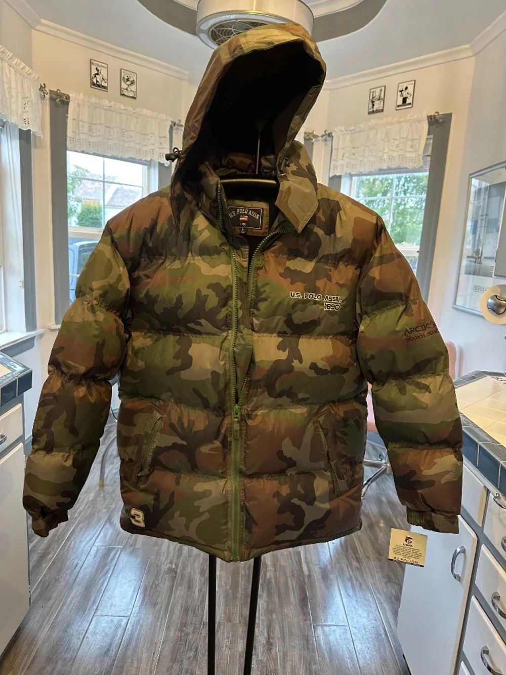 NWT Mens US Polo Camo Puffer Jacket Large